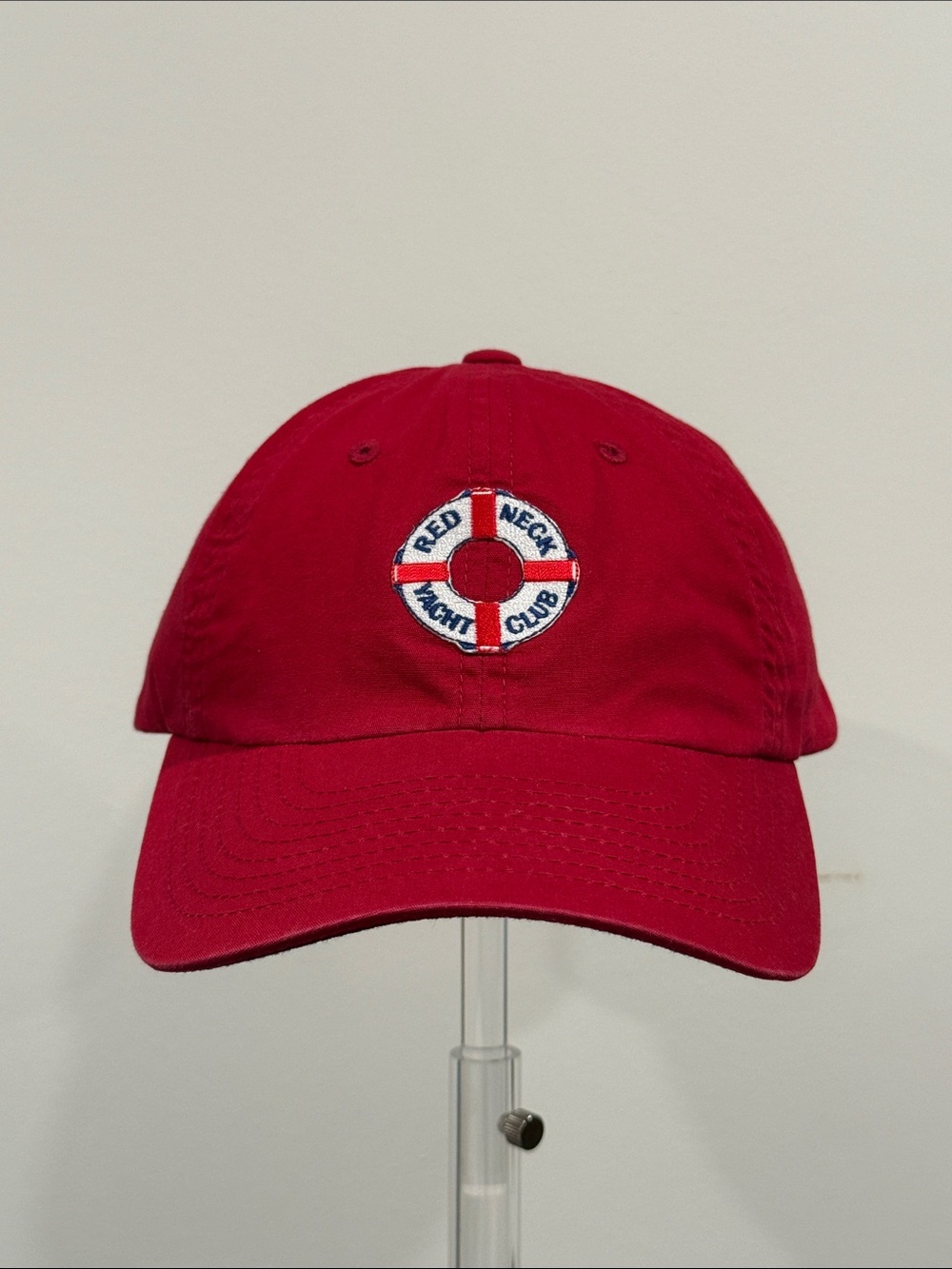 Port Authority Red Neck Yacht Club Red Buckle Strapback Baseball Cap OS